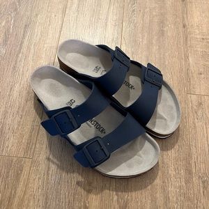 Navy blue Birkenstocks mens sandal
